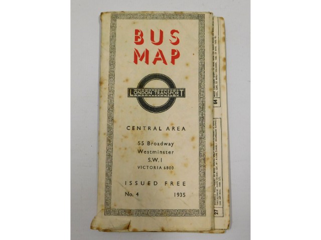 A 1935 London bus map, Central Area no.4