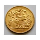 A 1913 George V half gold sovereign