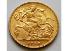 A 1913 George V half gold sovereign