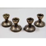 A set of four small silver candle holders, Birming