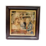 A framed 19thC. wool work picture, image size 12.7