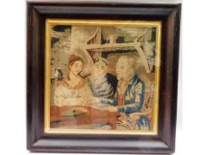 A framed 19thC. wool work picture, image size 12.7