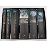 A boxed set of six Harry Potter books