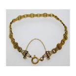 A 9ct gold three bar bracelet, 8in long, 6.05g