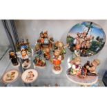 A collection of Goebel Hummel porcelain items, fif