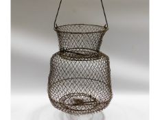 A vintage catch basket, 17in tall