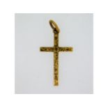 A 9ct gold cross, 21mm high, 1g