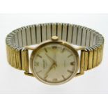 A 9ct gold cased gents Chalet wristwatch, case 32m