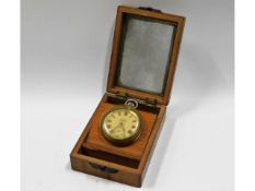 An Army Services pocket watch with case, glass loose, case 50mm across. Not running, af