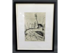 A framed limited edition 8/150 Peter Lanyon print