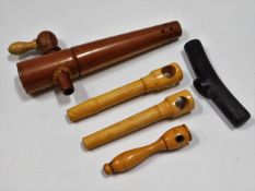 Treen: A Victorian walnut bottle opener, one other