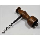Treen: A 19thC. walnut corkscrew, 5.25in high