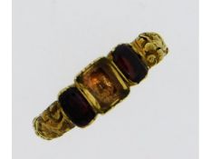 A Victorian yellow metal ring, electronically test