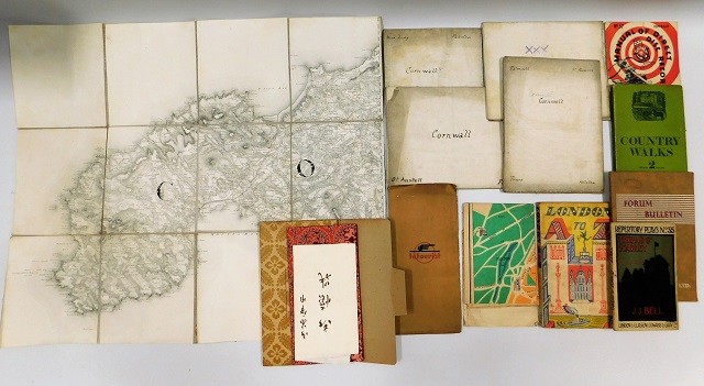 A quantity of vintage maps & travel ephemera inclu