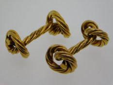 A pair of 9ct gold Asprey & Co. gents cufflinks, 2