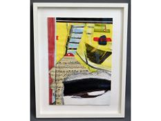 A 2001 framed mixed media picture titled Preludio