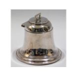 A 1911 bell shaped Birmingham silver inkwell by A