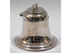 A 1911 bell shaped Birmingham silver inkwell by A