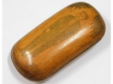 Treen: A 19thC. walnut case with Mauchline ware st