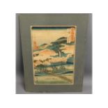 A mounted Japanese woodblock style print, image si