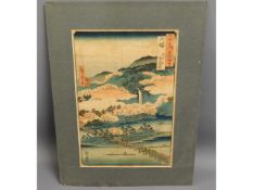 A mounted Japanese woodblock style print, image si