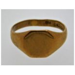 A 9ct gold signet ring, slightly misshapen, size V