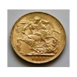 A 1911 George V full gold sovereign