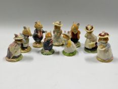 Nine 1980's Royal Doulton Brambly Hedge figures by