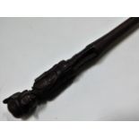 Tribal Art: A 19thC. Kenyan hardwood staff, losses