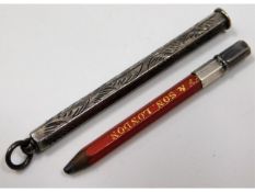 A 1917 Birmingham silver pencil case by Francis We