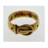 A 9ct gold buckle ring, size R/S, 4.88g, resized