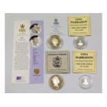 Four collectors silver proof coins with certificat