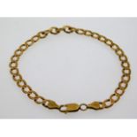 A 9ct gold bracelet, 9.25in long, 7.59g