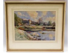 A framed watercolour of estuary scene by Jack Merr