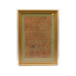 A framed Georgian sampler - "Agnes Roberton Her Sa