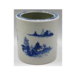 An 18thC. Chinese porcelain brush pot, bat decorat