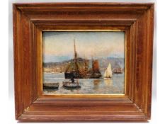 A framed impressionist oil on panel by Bernard Fin