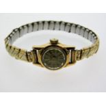 A ladies 18ct gold cased MuDu wristwatch, 15mm cas