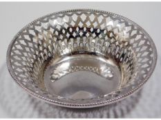 An American sterling silver fretwork bonbon dish,