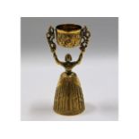 A London silver gilt wager (wedding cup), 5.25in t