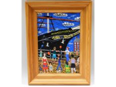 A framed Brian Pollard acrylic on panel "Cutty Sar
