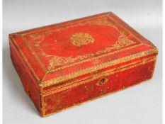 A 19thC. Wickwar dispatch box with gilded crest, believed to have originally come from Osborne House