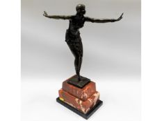 After D. H. Chiparus, a bronze art deco dancer on