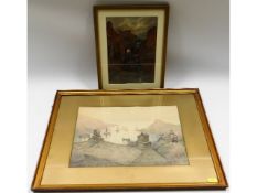 Two framed signed watercolours of Polperro by Herb