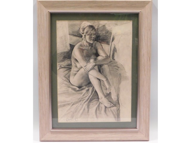 An Anthony Tewfik pencil sketch of nude woman, ima