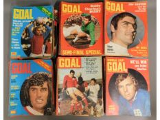 Approx. 290 Goal football magazines 1968-1974 incl