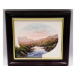 A framed oil on canvas depicting Dartmoor river sc