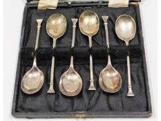 A set of six 1925 Sheffield silver seal spoons by