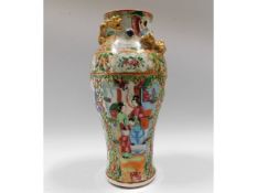 A 19thC. Cantonese polychrome vase with enamelled