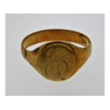 A 9ct gold signet ring, size P, 2.46g